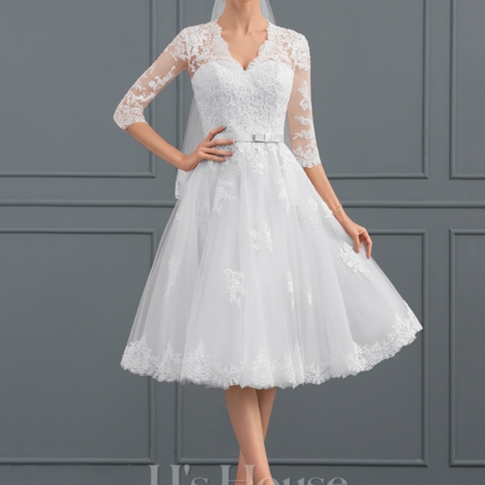 JJs House White Lace Wedding Dress - Picture 2 of 4